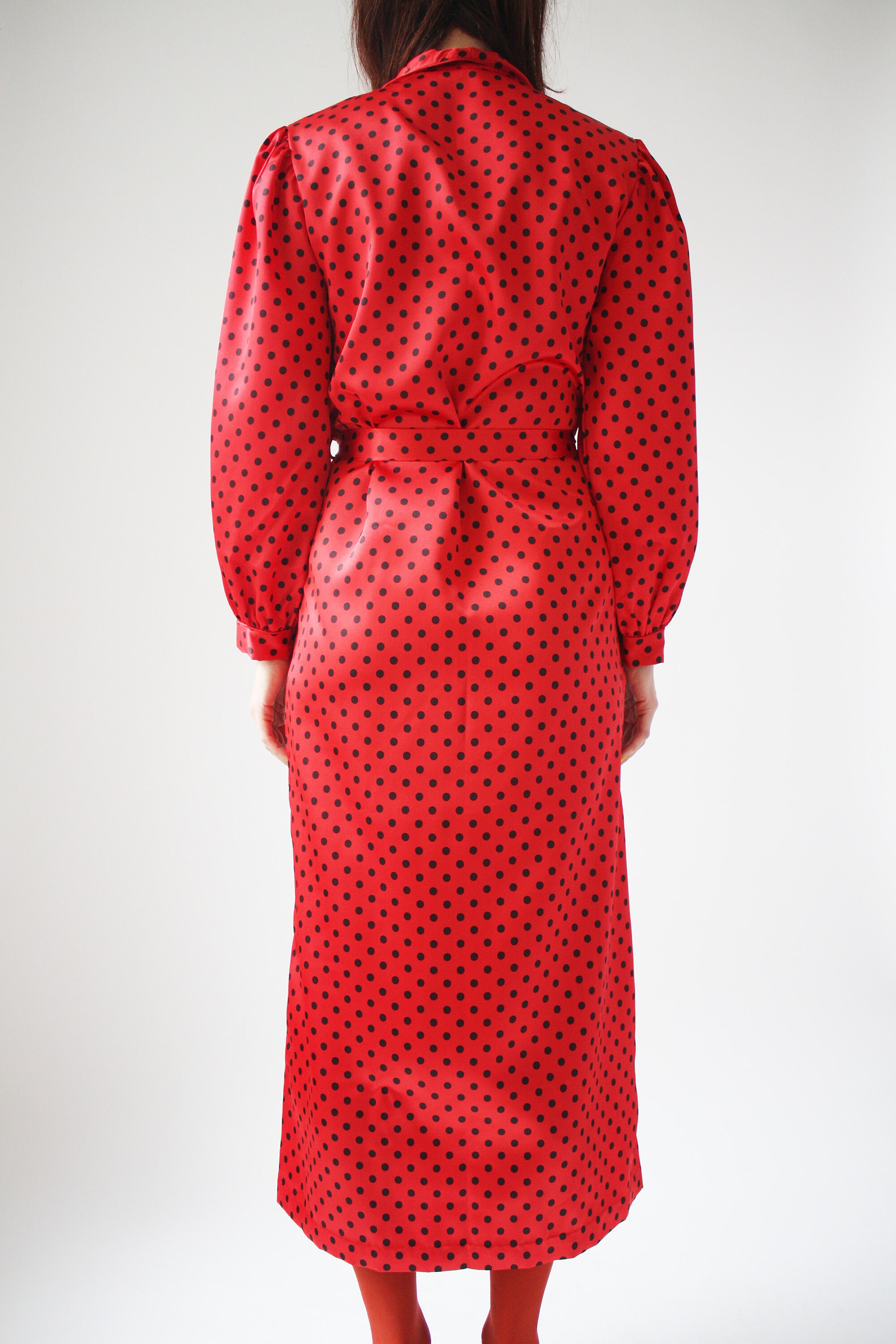 red polka dot robe