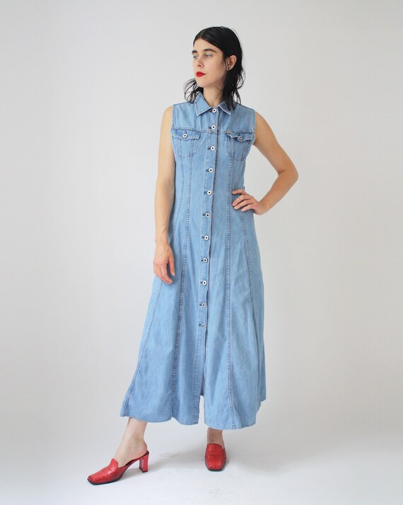 fitted denim dress