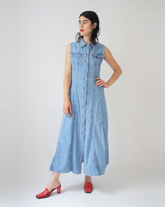 fitted blue jean dress