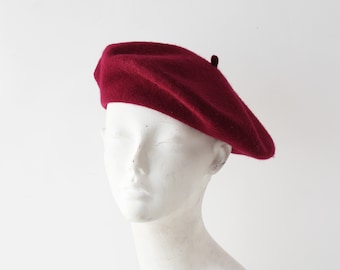 90s Wool Burgundy Beret Vintage Classics VTG