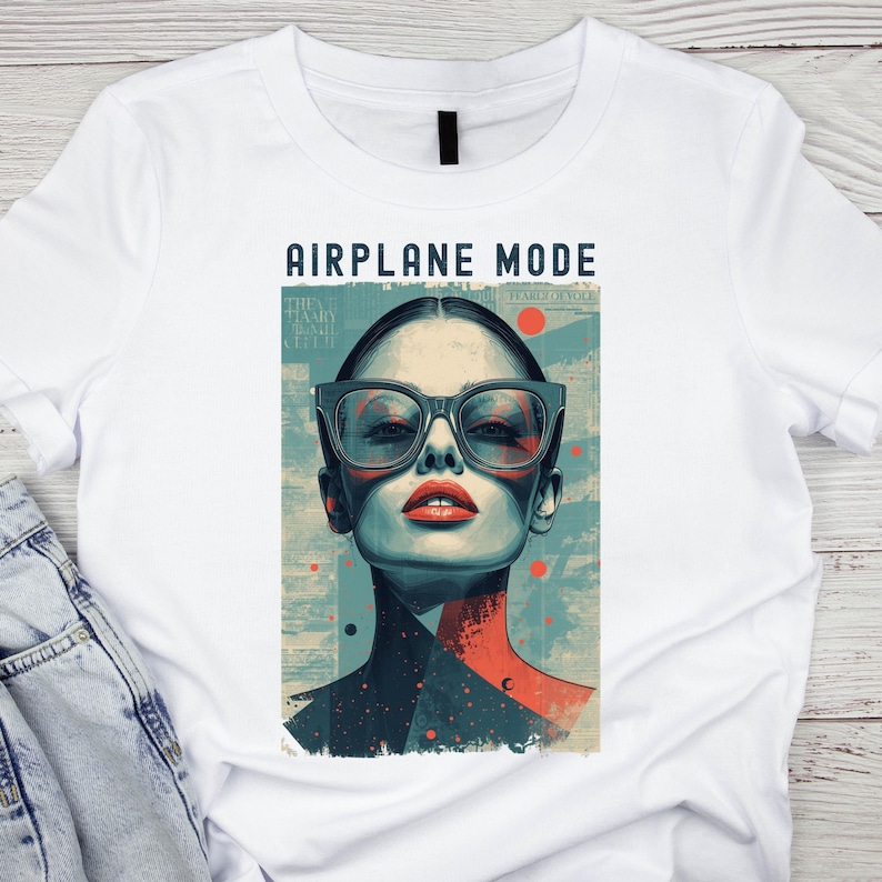Airplane Mode retro T shirt image 1