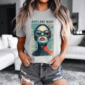 Airplane Mode retro T shirt image 2