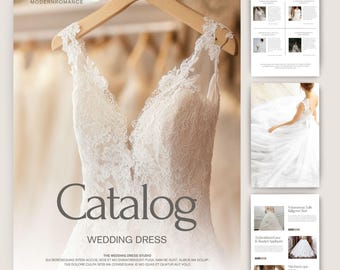 Catalogo di abiti da sposa modificabile / Modello di rivista nuziale Canva