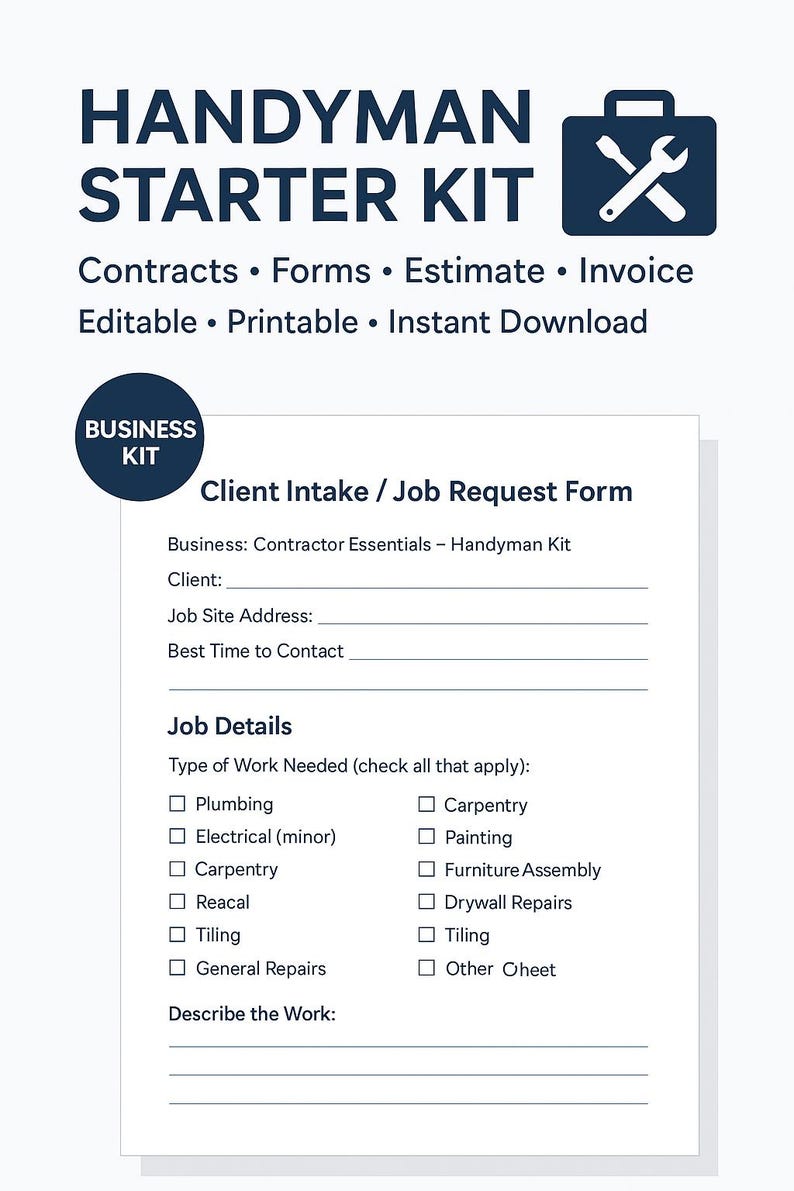 Handyman Business Starter Kit - Etsy