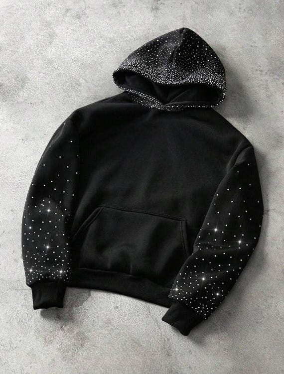 Crystal Rhinestone Hoodie • Bespoke Galaxy Couture Sweatshirt