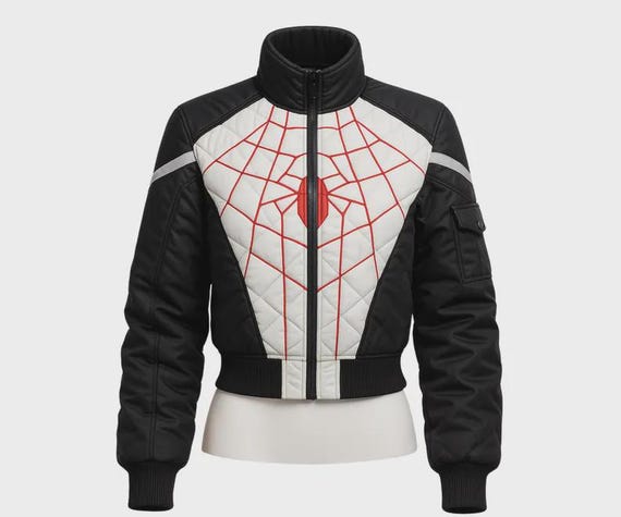 Custom Geometric Jacket | Hand-Stitched Arachnid Web Streetwear Outerwear