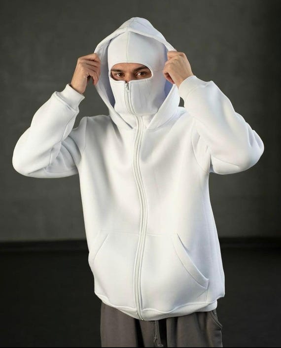Balaclava Hoodie, Full Zip Mask, Techwear Jacket
