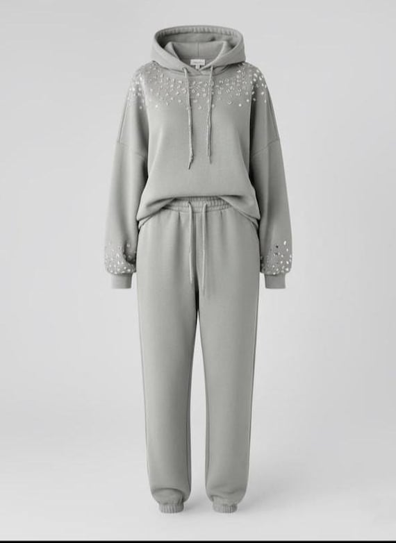 Custom Crystal Embellished Trousers | Couture Sparkle Gala Wear