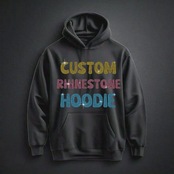 Custom Sweatshirt Personalized Bedazzled Gift Custom Hoodie Sweater Bling Apparel