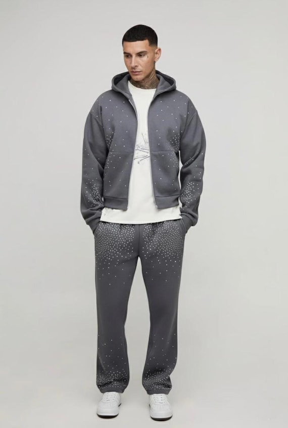 Crystal Embellished Tracksuit | Luxe Rhinestone Hoodie & Jogger Set