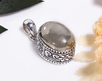 Pyrite Pendant Sterling Silver,Vintage Style,Handmade Boho Gemstone Jewelry