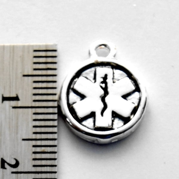 Maltese Cross - Silverplated - EMT Cross Charm - Firefighter Charm - EMS Charm - Paramedic Charm - Life Cross Charm - Qty. of 7