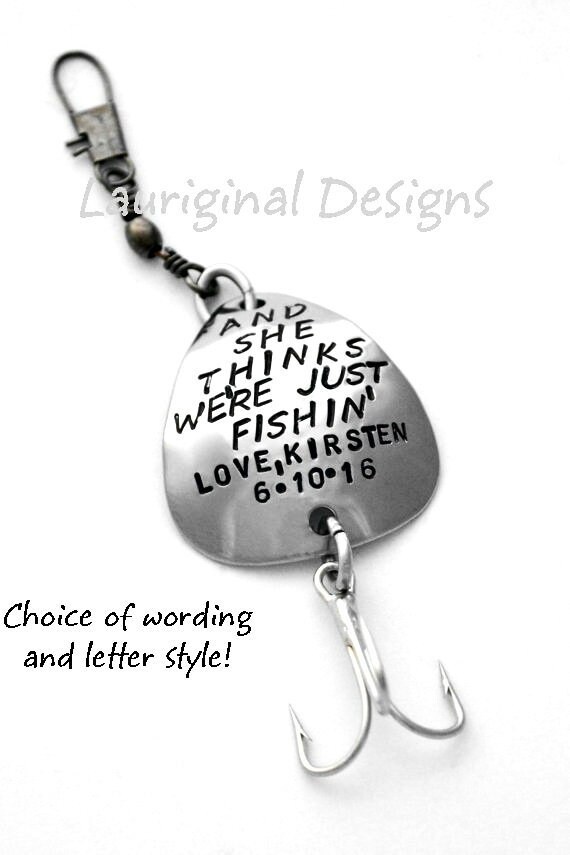 PERSONALIZED fishing lure Any text that fits Curved for Etsy