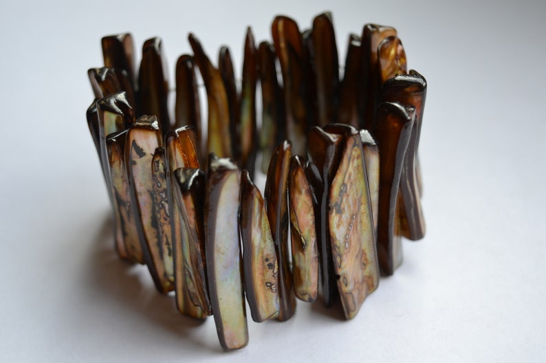 shell and elastic Brown shell bracelet