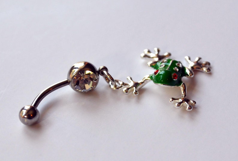 Frog belly button ring Toad belly button ring Frog navel Etsy