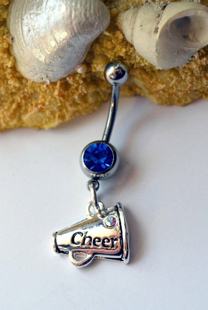 Cheerleader belly button ring Cheerleader navel ring Etsy