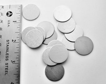 MAGNETIC Round Stamping Blanks - 7/8" (19MM) - Golf Ball Marker - 22g Stainless Steel - Brushed Finish