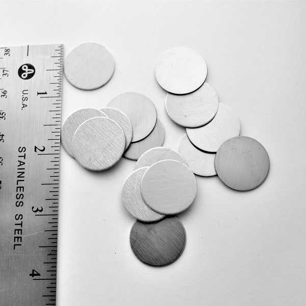 MAGNETIC Round Stamping Blanks - 7/8" (19MM) - Golf Ball Marker - 22g Stainless Steel - Brushed Finish