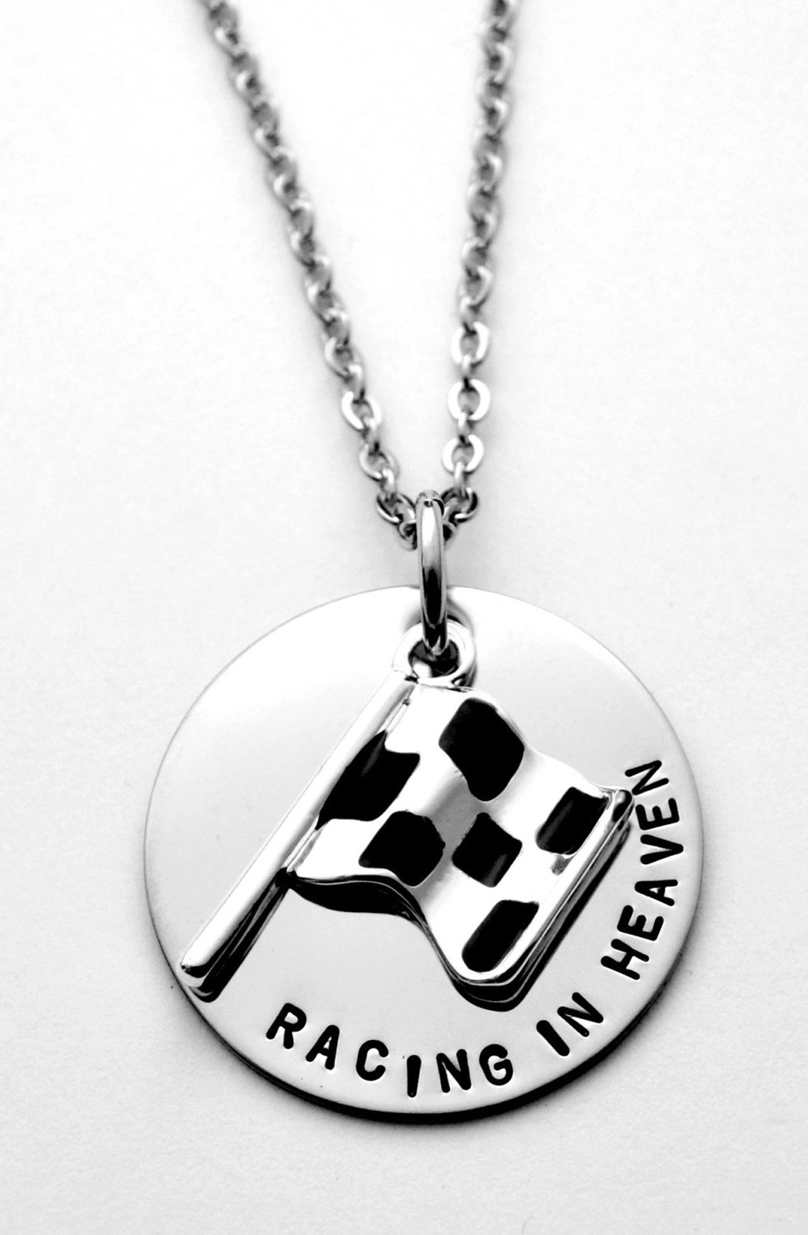 Personalized Car Racing Necklace or key chain ANY wording Etsy