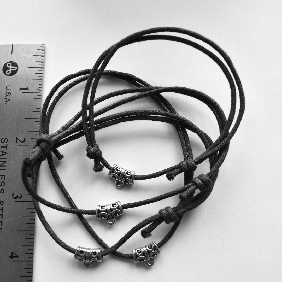 Slide Square Knot Bracelet With Charm Bail DIY Add a Charm Qty of 4 Etsy