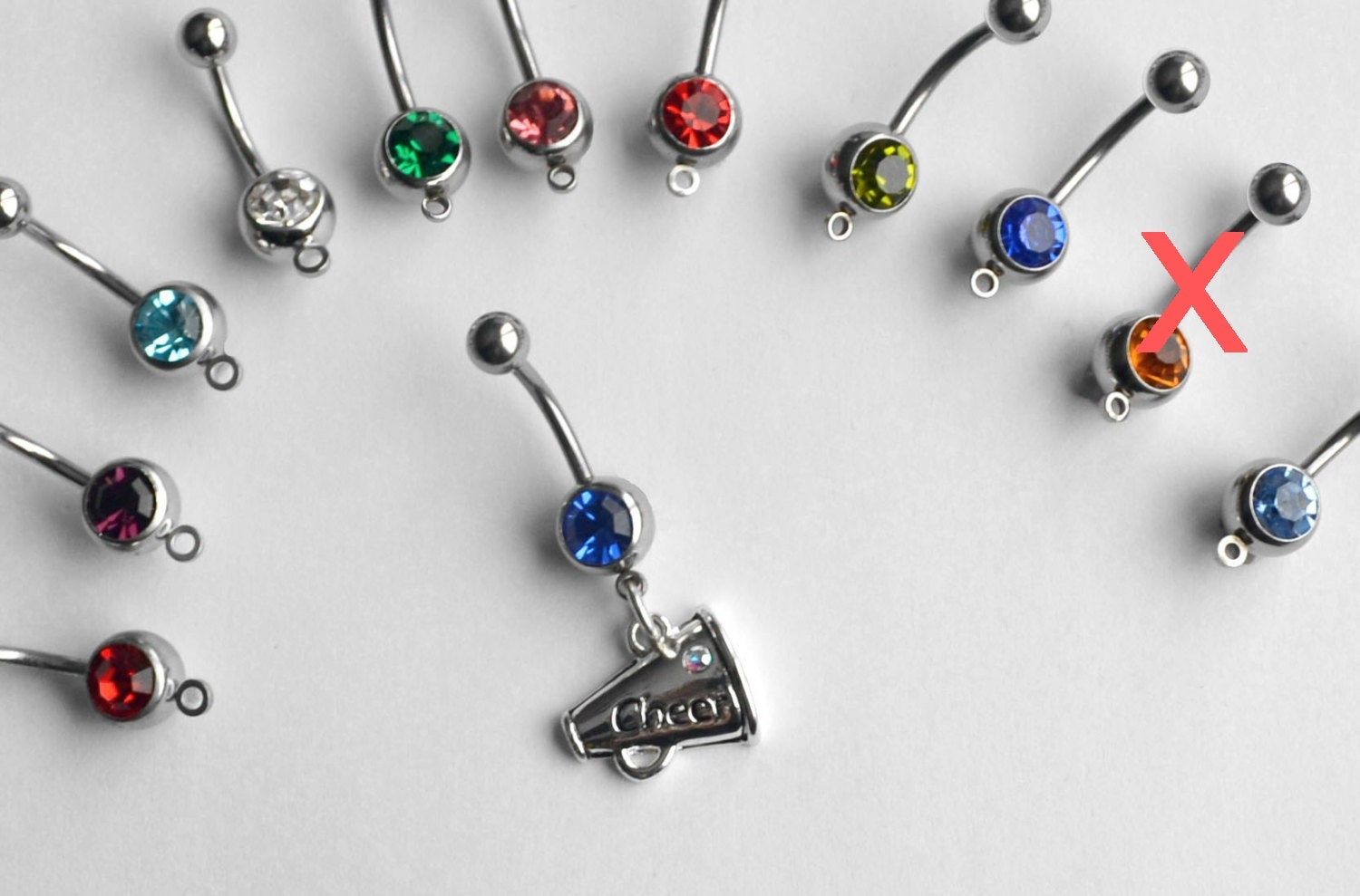 Cheerleader belly button ring Cheerleader navel ring Etsy