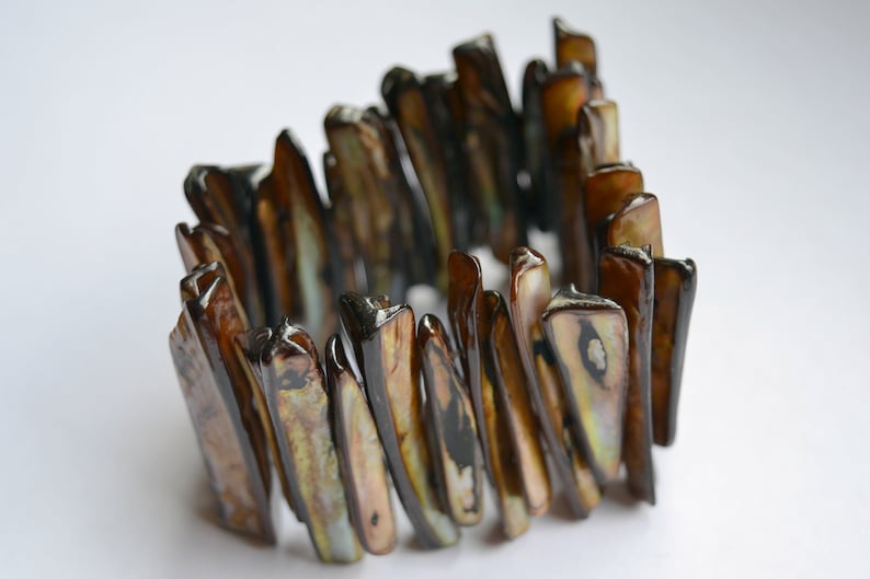 shell and elastic Brown shell bracelet