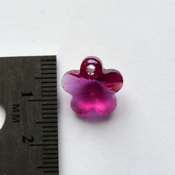 Genuine Swarovski Crystal Fuchsia 14mm Flower Crystal Pendants Charms Style 6744