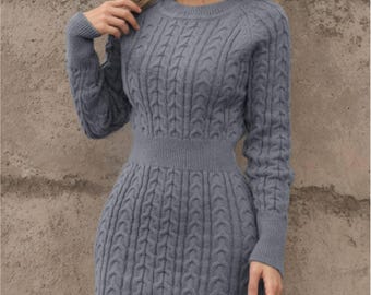 Spódnica damska dzianinowa z wewnętrznymi spodenkami | Miękka, elastyczna minispódniczka | Zimowy dzianinowy dół