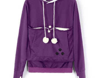 Bluza transporter dla kotów i małych psów – wygodna bluza z kapturem – bluza z kapturem Pulover Grils