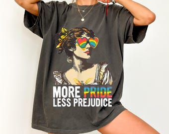 Comfort Colors® More Pride Less Prejudice Tee, LGBTQ T-Shirt, Proud Ally Shirt Gift