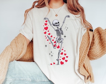 Comfort Colors® Anti Valentine Shirt, Dancing Skeleton T Shirt, Funny Valentine Tee, Anti Valentine Club Shirt