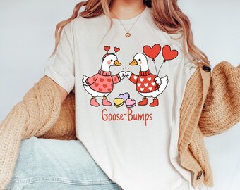 Comfort Colors® Goose-Bumps T Shirt, Valentine's Day Tee, Silly Goose T-Shirt, Couples Shirt, Love Goose Tee, Romantic Shirt