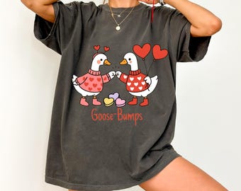 Comfort Colors® shirt vintage gans, grappig T-shirt blauw lint gans, T-shirt retro gans, schattig shirt boerderijdieren, T-shirt Cottagecore cadeau
