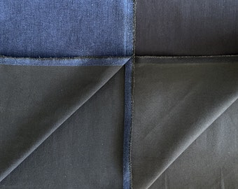 Blue Black Stretch Denim Fabric | 9.75 oz Light Mid-Weight