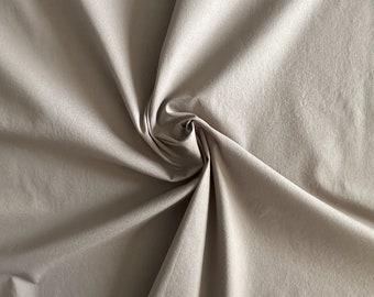 Khaki Stretch Cotton Poplin Fabric – Designer Deadstock – Sold By The Yard