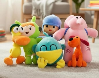 Peluches Pocoyo, canard Pato, chiot Lula, éléphant Elly | Jouet cadeau mignon