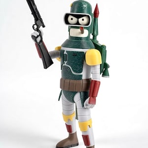 Bender Fett Star Wars Mashup Figure - Futurama Robot Bounty Hunter - 4-5 inches