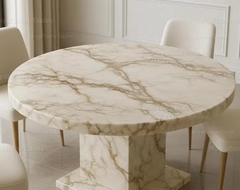 Luxury Round Marble Dining Table | Luxury Pedestal Table | Modern Stone Table for Kitchen or Dining Room Elegant Pedestal Dining Table Top |
