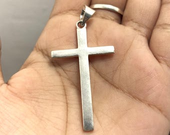 Men's Minimalist 925 Sterling Silver Cross Pendant