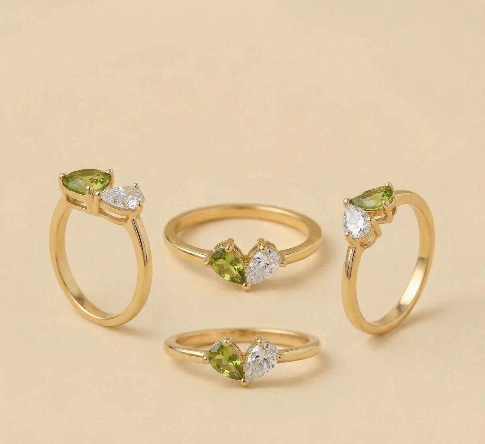 Custom Heart Birthstone Ring, Two Stone Promise Ring, Wedding Ring ...