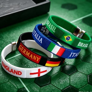Armband för fotbollsfans, armband för fotbollsmatcher, tillbehör till fest i lagfärger, present till sportfans