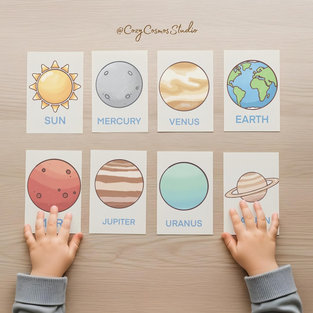 Montessori Solar System Flashcards | Planets Printable for Toddlers ...