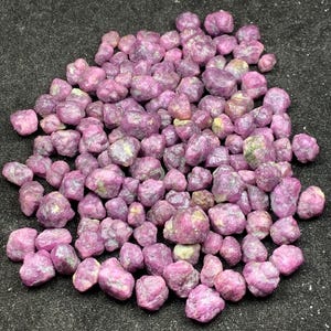 Natural Ruby Rough Lot – Raw Ruby Crystals (Corundum) – Small Uncut Ruby Stones – 228g