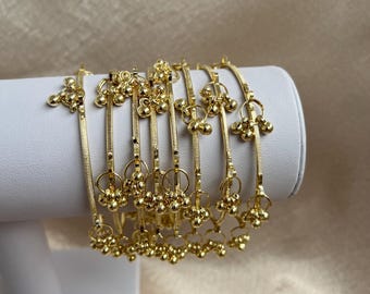Kashmiri Ghunghru Bangles, Ghungru jewellery , gold finish 8 bangles , bracelet for women/ bangles for women