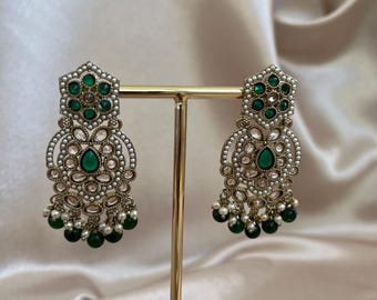 Flower details Indian/Pakistani earrings, fashion jhumka /lightweight earrings for wedding ,Party and festival