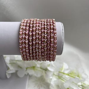 Heart cut glass bangle set of 12, available in 2.2/2.4/2.6/2.8