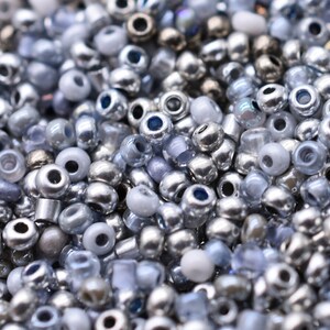 Perline metalliche in nichel argento 2 mm, Miscela di perline in acciaio, 40 gr, Perline in nichel, Perline in argento, Perline rotonde ceche Preciosa, Arte in nichel