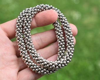 Metallic beads bangle, Metallic bangle, without clasp, true metallic beads, ALL SIZES,  Handmade bead crochet bracelet, Nepal style jewelry