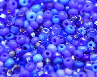 Blue Lavender Beads, Dark lavender Rocailles Mischung 40 gr. Lavender blue opake tschechische Rocailles Preciosa 10/0 Größe 2 mm, Perlenzubehör