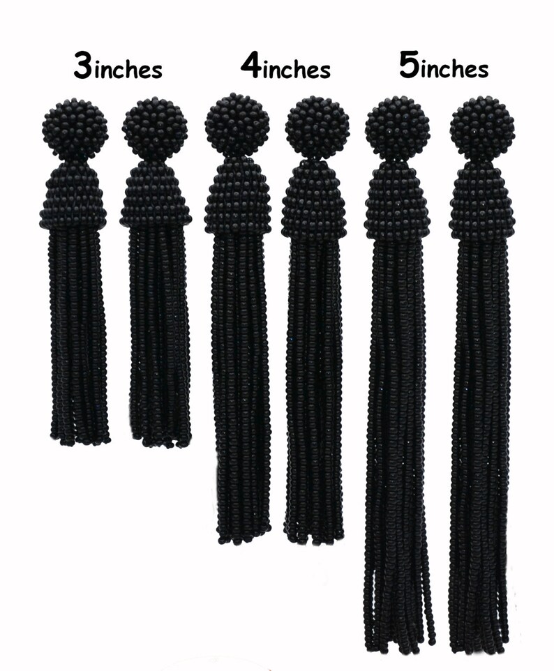 Dangle drop tassel earrings Oscar de la Renta style sterling SILVER stud earrings Dark RED beaded tassel Earrings Clip-on earrings